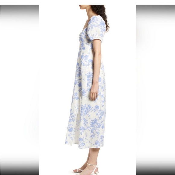 & Other Stories Blue and White Floral Midi Dress - Picture 3 of 3